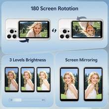 Pantalla Magnética para Vlog de Teléfono, Grabación Inalámbrica 1080P, Monitor de Selfie de Cámara Trasera con Control Remoto Bluetooth, Adecuado para Vlog de Selfie y Transmisión en Vivo, Compatible con Sistemas IOS y Android - Multicolor - Ver 4