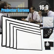 ZZPQVT Pantalla de proyección de 80 pulgadas, 72 pulgadas, 100 pulgadas, pantalla de proyección plegable portátil 16:9 4K 3D, adecuada para cine en casa, camping y actividades de entretenimiento, con bolsa de transporte - Ver 2