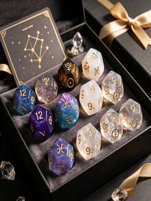 3 buah/Dadu Zodiak 12 Sisi, Dadu D12 Langit Berbintang Dua Warna dengan Simbol Astrologi, Set Dadu Poliedral Resin, Cocok untuk Permainan Meja, Permainan Pesta, Ramalan, dan Koleksi Hadiah Keberuntungan - MultiWarna - View 9