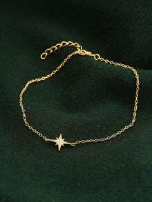 1pc S925 Sterling Silver Minimalist Elegant Design Micro-Inlaid Zirconia Eight-Pointed Star Bracelet, Women's European And American Style Niche Fashion Versatile Ins Style Artistic Cool High-End Adjustable Hand Jewelry, Exquisite Gift - Eight-pointed Star - View 9