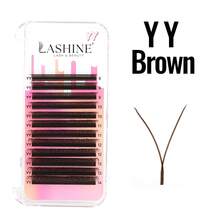 Lashine W-Shaped Brown Eyelash Extensions YY 3DW 4DW 5DW Dense Pre-Made Fan-Shaped Lightweight False Eyelashes Clover Eyelash Extensions - D - View 10