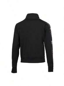 Under Armour Setelan Olahraga Tricot Wanita dengan Motif Samping dan Kerah Tegak, 1365147-005 - Hitam - View 11