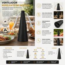 Ventilador Repelente de Insetos Défensee 25cm para Mesa Afasta Moscas Portátil sem Produtos Químicos - Repelente - Visão 4