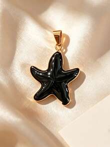 Multi-Style Y2K Sweet & Cool Blogger Style Stainless Steel Black & Gold DIY Pendant, Waterproof, Sweat-Proof, Hypoallergenic, Shiny Black Bow, Heart, Starfish, Detachable Multi-Layer Layering, Graduation Commemorative Gift - Multicolor - View 6