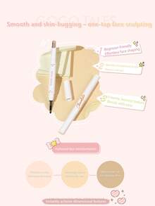 GOGO TALES Light Soft Focus Contour Pen, Side Contour, Nose Shadow & Cupid's Bow, 3D Sculpting /Three-Dimensional Shaping, Natural Long-Lasting Wear, Single-Shade Matte Contour Stick, Beginner-Friendly GOGOTALES - G01# Ash Brown - View 3