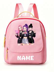 Personalized Back To School Backpack, Casual Versatile Music Idol Theme Print, Zipper Closure Nylon Material, Adjustable Shoulder Straps, Hand-Carry, Dancing, Shopping, Outdoor Trips, Birthday Gift, Aesthetic, Fandom-Core, Concert Essentials - Multicolor - View 21