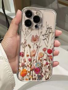 1件彩色透明TPU手機殼，花卉圖案與蝴蝶元素，適用於 16/16 Pro/16 Pro Max/16 Plus/7/8/7 Plus/8 Plus/X/Xs/Xr/Max/11/11 Pro/11 Pro Max/12/12 Pro/12 Pro Max/12 Mini/13/13 Pro/13 Pro Max/13 Mini/14/14 Pro/14 Plus/14 Pro Max/15/15 Pro/15 Plus/15 Pro Max/17/17 Pro/17 Pro Max/17 Ai，春季禮物 - 彩色 - 查看 4