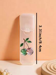 4/1pc Pink & Green Crystal Cherry Pattern Portable Travel Storage Box - Toothpick, Floss & Daily Organizer Storage Box, Compact & Convenient, Travel Storage Box, Mini Storage Box, Suitable For Carrying Small Items, Leak-Proof Travel Pill Storage Box, Portable Cotton Swab Box, Can Be Used As Holiday Gift - Multicolor - View 5
