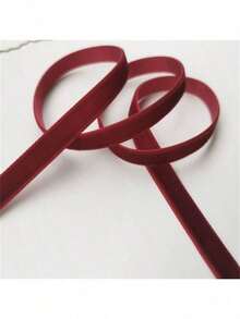1pc 5 Yards Luxurious Burgundy Velvet Ribbon - Soft, Single-Sided, And Durable For Gift Wrapping, DIY Jewelry Making, Christmas Tree Decoration, Wedding Scene Arrangement, And Home Decor - Perfect For Crafting And Decorating, - Red - View 6