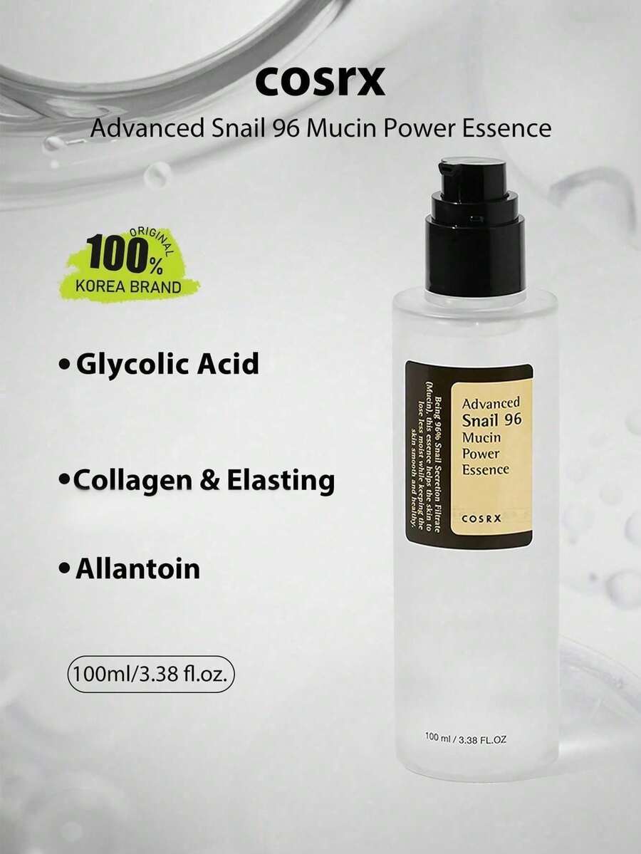 COSRX 96% Snail Secretion Filtrate Intensive Repair Essence, Intensive Care, Deep Hydration, Refines Skin Texture, Soothing & Calming, Long-Lasting Moisturizing, K-Beauty, Korean Makeup, GIFT, 100ml/3.38 Fl Oz - 100ml (3.38 Fl.oz) - View 1