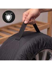 Waterproof Tire Storage Covers Set Of 4 Size M For 13–17 Inch Wheels, Reusable Wheel Covers With Carry Handles Drawstring Closure And Position Labels For Seasonal Tire Storage Transport Garage And Workshop Organization - A - View 5