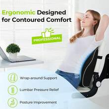 1pc Memory Foam Lumbar Support Pillow, Lumbar Support For Office Chair, Car Seat, Back Support, Relieve Back Pain Comfortable Pillow - 1PC - View 3
