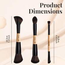 BS-MALL 3pcs Multi-Function Dual-Ended Makeup Brushes, Novel Makeup Tool Gift For Girlfriend/Women - Black - View 2