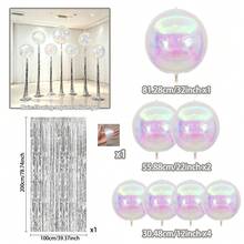 22 Inch 4D Gradient Iridescent Foil Balloons, Colorful 4D Balloons, Paired With Rain Curtain Decoration, White Ribbon Decoration, Suitable For Wedding Decoration, Engagement, Birthday Party, House Ceiling Party Decoration, Bachelor Party, Mermaid Party Decoration, Christmas. - View 17