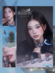 Serum Bibir Seri Kupu-Kupu Kembar FLORTTE - B01# Nude Dingin Warna Moka - View 5