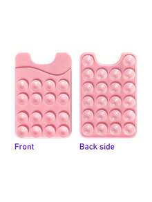 Silicone Double-Sided Suction Cup Card Holder Phone Back Sticker Card Slot Selfie Stand Portable Card Sleeve New Silicone Phone Suction Cup Card Holder Double-Sided Suction Multi-Function Phone Card Holder Coin Purse - Multicolor - View 14
