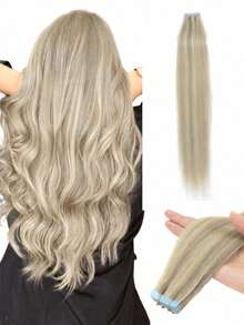 20pcs/Pack Tape-In Hair Extensions, Human Hair, 12-24 Inches, Invisible Tape-In Hair Extensions, Seamless Double-Sided Tape Hair Extensions, Human Hair Tape-In Hair Extensions, Christmas Hair Extensions - Multicolor - View 121