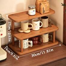 1 pieza Estante de almacenamiento multifuncional para escritorio, estante de almacenamiento multiusos con soporte para tazas, estante para perfumes, estante para especias, soporte para pasteles, adecuado para tazas de agua, tazas de café, juegos de té, escritorio de oficina, barra de café, cocina, decoración del hogar - Multicolor - Ver 18