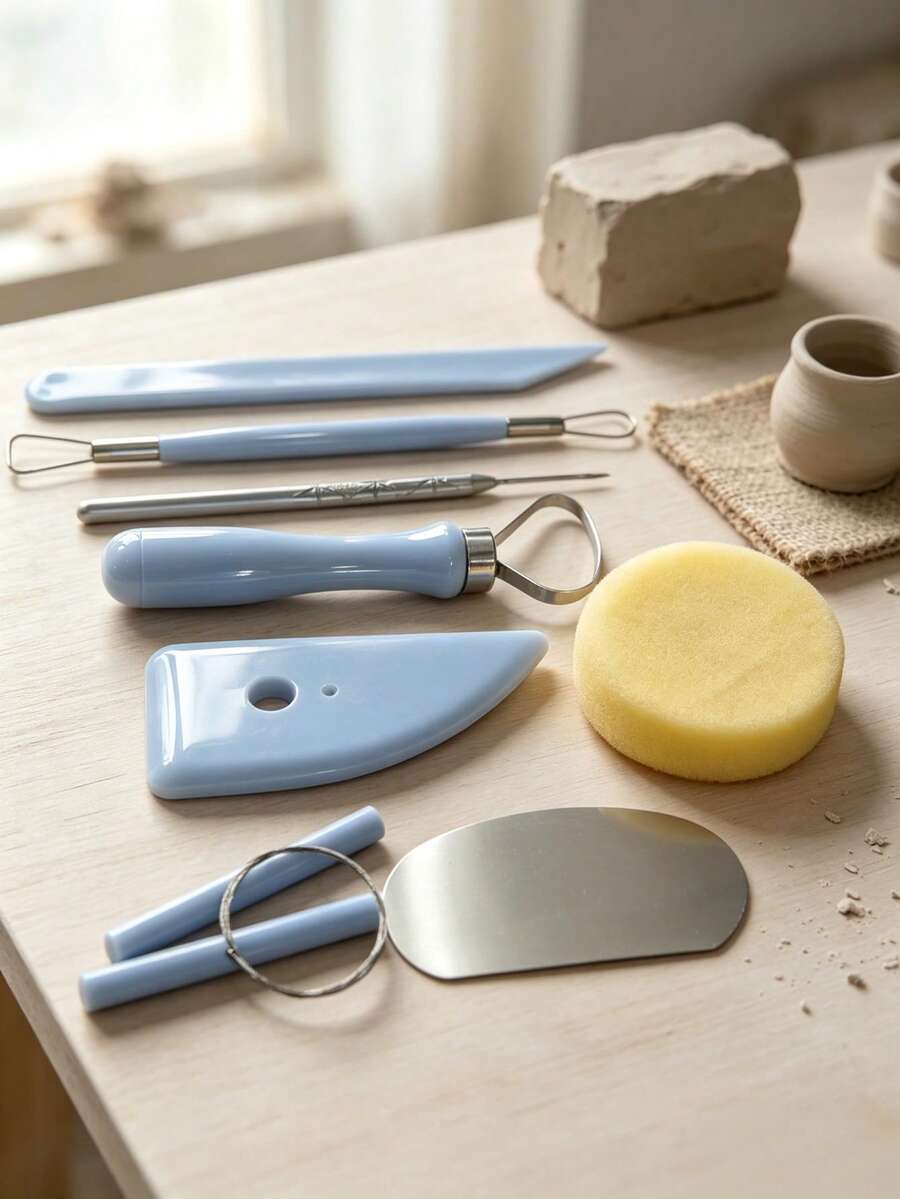 8/1pc Clay Sculpting Tool Set Plastic Modeling Tools For Pottery DIY Handmade Crafts Beginners - Multicolor - View 1
