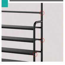 1pc 4-5 Tier Stainless Steel Shoe Rack - Space-Saving, Easy Assembly, Durable Design, Suitable For Entryway And Bedroom, Multi-Functional Hanging Hooks, Ideal Home, Living Room And Dorm Storage Solution, Ample Storage Space - Multicolor - View 7