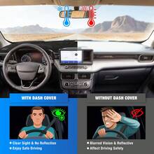 Nilight Dash Cover Compatible With Ford Maveri 2022-2024 & 2020-2024 Explorer, Custom Fit Suede Dashboard Mat Non‑Slip Sunshade Glare Protector Interior Accessories Black - A - View 3