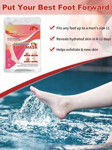 5 Pairs Lactic Acid, Urea And Malic Acid Foot Exfoliating Masks, Suitable For Rough And Dry Feet, Foot Peeling Masks, Moisturizing And Nourishing Feet, Softening Rough Skin, Essence Socks - View 10