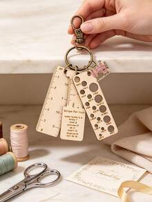Wooden Stick Gauge Ruler, Wooden Marker Clips, Woven Marker Clips, Number Clips, Keychain, Bag Pendant, Wooden Carved Round Storage, Wooden Woven Needle Gauge And Ruler Set - Precision Craft Tools For Crochet, Size Range 60mm To 1mm, Portable With Measurement Markings, Ideal For DIY Projects And Travel, Suitable For Yarn Crochet, Includes Various Styles Of Knitting Tools, Perfect For Sewing And Knitting Projects, Back To School Gift, Teacher Gift. - Multicolor - View 7