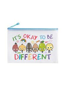 Teacher Gift "It's Okay To Be Different" Theme Zipper File Storage Bag, Macaron Color Toiletry Storage Bag, Waterproof PVC Travel Storage Bag/Transparent Zipper Pouch, Perfect For Daily Office Use, As A Thoughtful School Year Entry Gift, Or Short Trips. This Is An Excellent Gift For Birthdays, Back To School, Graduation, Christmas, Halloween, Spring Break, Easter, And Teacher's Day,Travel Essential - Multicolor - View 12