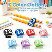 Numbered Pencil Toppers, 10/20/30/50pcs Number Pencil Toppers, 3D Printed Reusable Classroom Pencil Labels For Teachers, Pencils Tracking Markers For Supply Stations And School Organization - Multicolor - View 4