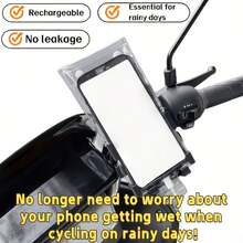 Bicycle Rider Phone Rain Cover - Touchscreen Phone Bag, Essential For Rainy Day Cycling, High Cost-Performance Phone Bag, Rechargeable Rain Bag, Suitable For Cycling, Rainy Days, Outdoor Activities, Bicycle Bag, Fashionable Design, Secure Fit, Essential For Cycling Enthusiasts (No Electronic Devices Included) - Clear - View 4