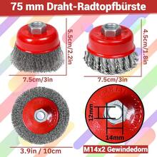 8Pcs M14 Threaded Wire Brush Set 3 Types Angle Grinder Attachment, Heavy Duty Wire Wheels For Rust Paint Welding Slag Removal Metal Cleaning Grinding Polishing - A - View 4