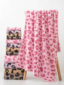 6/8/10PCS Pink Leopard Print Towels Set Ultra Soft Microfiber Absorbent Cute Animal Pattern Bath Towel Bundle Quick Dry Towels For Bathroom Spa Gym Pool - Dark Pink - View 3