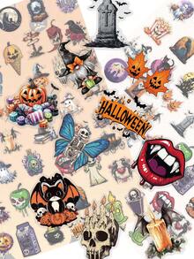 50Pcs Cute Cartoon Dark Spooky Ghost Halloween PET Stickers Decals For Laptops Phones Skateboards Water Bottles Skateboards & DIY Crafts Stickers - Multicolor - View 10