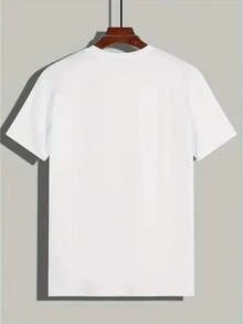 T-shirt uomo in cotone con stampa grafica, manica corta, girocollo, stile casual estivo Magazzino Locale Disponibile - Bianco - Visualizzare 2