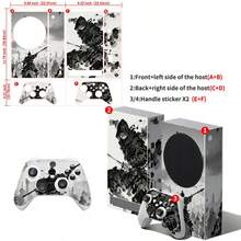 Removable Vinyl Sticker For Xbox Series S, Red Samurai Art Style Console & Controller Scratch-Resistant Protective Film - View 4