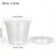 5pcs/4pcs/3pcs Transparent Orchid Pots With Base, 3"/4"/5"/6"/7" Plastic Multi-Size Flower Pots, Modern Plant Growing Pots, Premium Weatherproof Outdoor Rooting & Seedling Cultivation Pots, Includes Gardening Accessories, Suitable For Professional Gardening Tools, Drainage Hole Breathable Slotted Clear Plastic Orchid Planters For Indoor/Outdoor Plants And Orchids - A - View 7