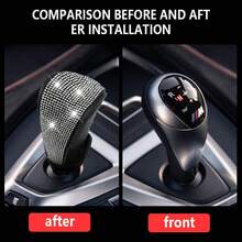 Rhinestone Car Gear Shift Cover, Creative Bling Crystal Shift Knob Protector, Bling Auto Gear Decor Cover For Women, Automatic Transmission - Gear Shift Cover - View 4