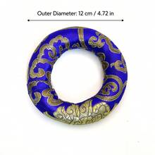 Singing Bowl Cushion In Deep Blue With Hand Embroidery, 7 Different Sizes, Authentic Nepali Design For Home Decor - Dark Blue - View 19