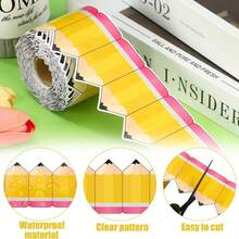 32.8ft (10m) Self-Adhesive Bulletin Board Border - Colorful Appearance - Suitable For Classroom, Office, Home Decor, Party, Photo Frame - Optimistic Classroom Decor Stickers, Cartoon Style Durable Material Pencil Design, High Quality Stickers, Craft Enthusiasts, Fun Decoration - Z44 - View 4