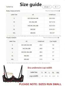 Women's Sexy Lace 1/3 Demi Cup Bra, Adjustable Straps, Comfortable Lingerie, Suggest Buying One Size Up - Black - View 9