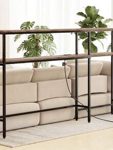 SoBuy | Entrance Console With Power Outlet | Corner Table With Metal Frame | Industrial Sideboard MDF For Living Room | 120*80*101 Cm | Load Capacity 48 Kg - 查看 9