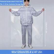5件大號透明收納袋，適用於被褥衣物，0.1-0.14mm厚，防水防潮可重複使用搬家包裝袋 - 查看 15