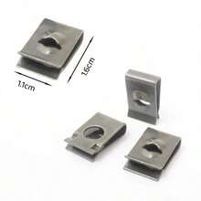 Self-Tapping Screw Metal Fastener Clips, Suitable For Cars And Motorcycles, U-Shaped Clips With Screws, Rust-Proof Protective Clip Screw Iron Plate Kit - Multicolor - View 2
