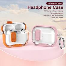 Casing Pelindung Headphone HD Jernih Anti-Menguning, Pelindung Tahan Guncangan dengan Kunci Pengaman & Pengait Logam - Clear - View 3