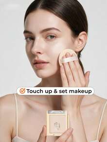 GUOXIAONIU Palet Highlighter Matte & Shimmer, Palet Makeup Pencerah Alami yang Bercahaya, Concealer & Bedak Pengatur Riasan Serbaguna, Cocok untuk Kontur Wajah dan Area Bawah Mata, Highlighter Pengatur Riasan Tahan Lama Mini Portabel - #Gading - View 6