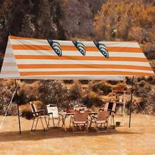 1pc Fresh Polyester Sun Shade Cloth With Metal Reinforced Grommets, Outdoor Privacy Screen, Heat Insulation Canopy Cover, Sun Protection Shade Fabric For Patio, Balcony, Garden, Pool, Camping, Rainproof, Windproof, Privacy Fence, Awning - Orange - View 3