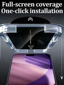 3pcs/Pack, Anti-Dust Anti-Peeping Screen Protector, Quick Installation, Tempered Glass Material, Anti-Peeping, Full Coverage, No Case Interference, Scratch-Resistant, Wear-Resistant, Suitable For Phone Screen Protection, Compatible With IPhone17e/17 Pro Max/17 Pro/17/17e/16 Pro Max/16 Pro/16 Plus/16/15 Pro Max/15//14/13 And Other Models. - Black - View 5