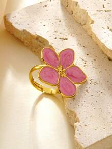 VceTd Random 4/6/8PCS Cute Flower/Fruit/Heart Shaped Design Stainless Steel Women's Jewelry Set Suitable For Women's Daily Wear Or Vacation - Yellow Gold - View 6
