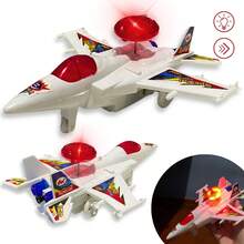 Brinquedo Infantil Avião A Corda Movimenta E Anda Com Luzes - Multicolorido - Visão 5