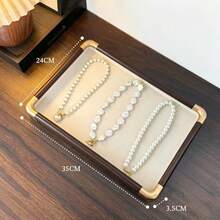 1pc Luxury Vintage Jewelry Tray, Multi-Compartment Design, Ring Earring Bracelet Beads Storage Tray, Stackable, Vanity Jewelry Display Organizer Box, Exquisite High-End Home Jewelry Organizer Tray - Multicolor - View 14